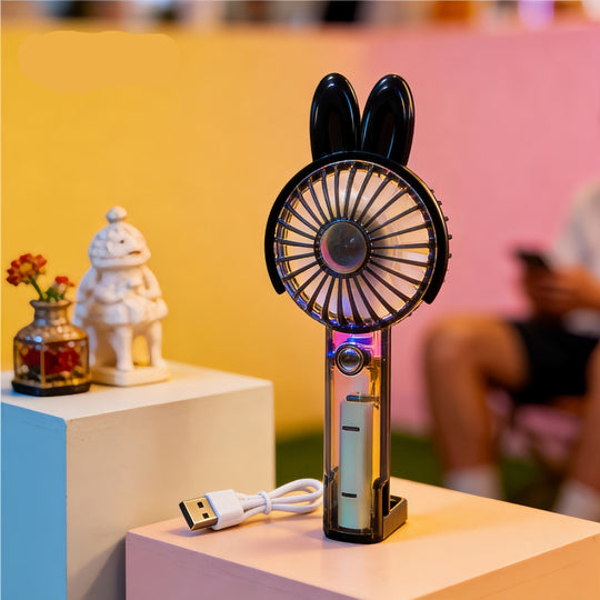 Ventilateur portable unisexe compact avec éclairage LED et design original 19