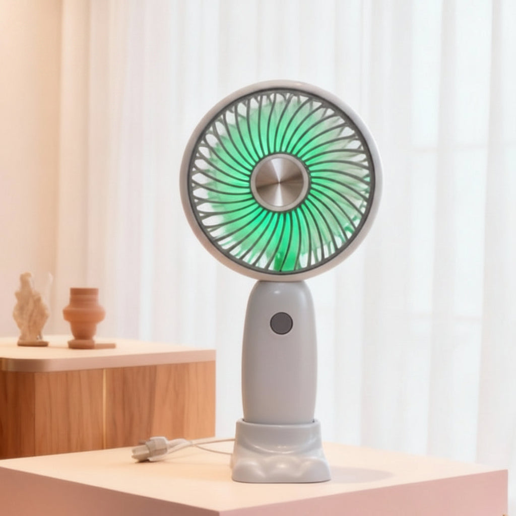 Ventilateur portable unisexe compact avec éclairage LED et design original 23