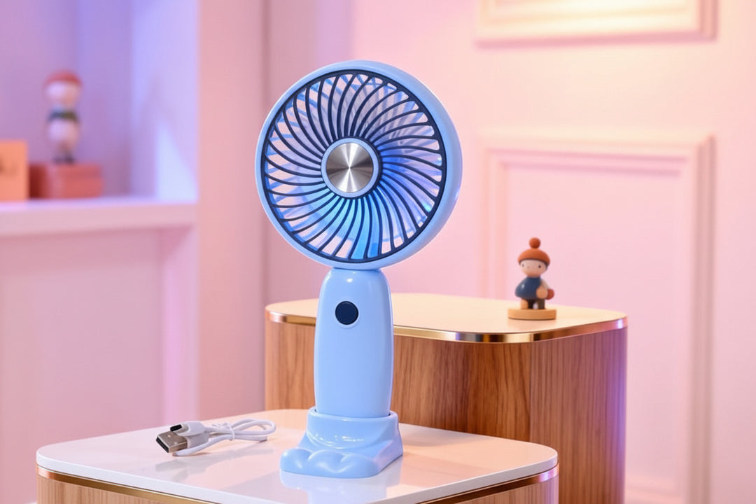 Ventilateur portable unisexe compact avec éclairage LED et design original 4