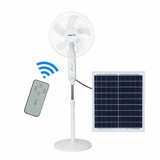 Ventilateur sur pied à énergie solaire avec télécommande pour femme 5