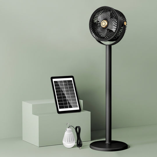 Ventilateur sur pied multifonctionnel unisexe avec lumière LED et énergie solaire 2