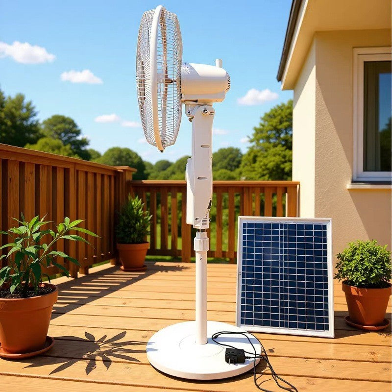 Ventilateur sur pied unisexe à énergie solaire avec contrôle intelligent 1