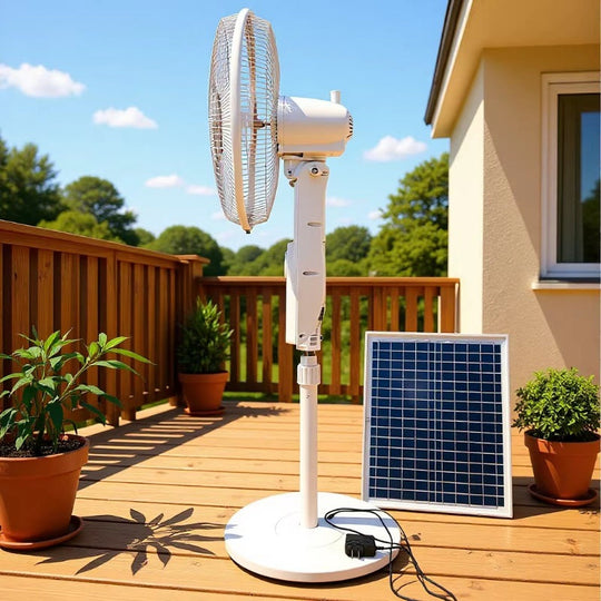 Ventilateur sur pied unisexe à énergie solaire avec contrôle intelligent 4