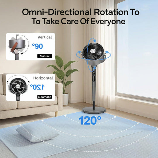 Ventilateur sur pied unisexe avec contrôle intelligent et hauteur ajustable 3