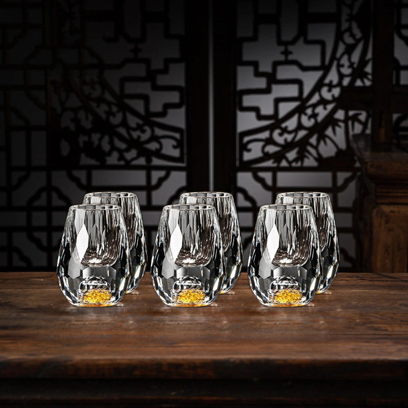 Verres en Cristal Faits à la Main avec Flocons d'Or - Lot de 2 Verres à Whisky Cristal 2