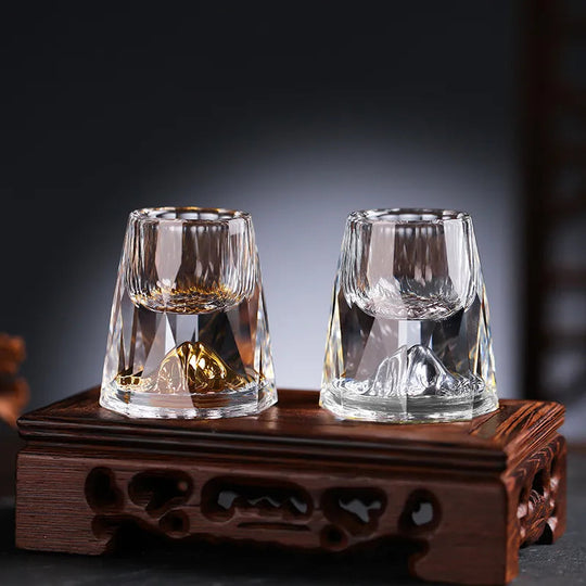 Verres en Cristal Faits à la Main avec Flocons d'Or - Lot de 2 Verres à Whisky Cristal 4