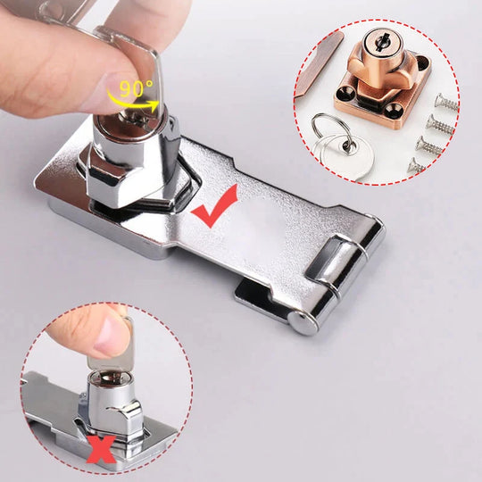 Verrou de porte avec clé pour installation sans perçage 5