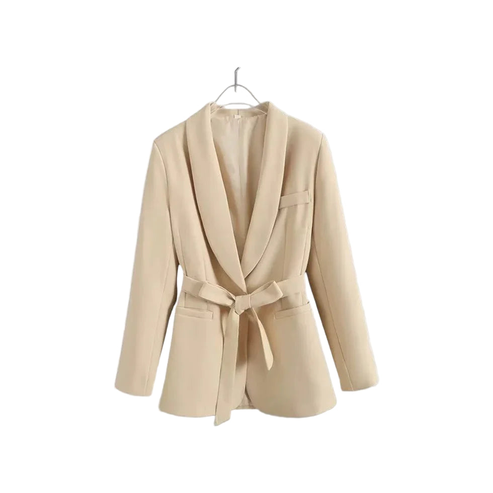 Veste Blazer Ceinturée Femme Chic 0
