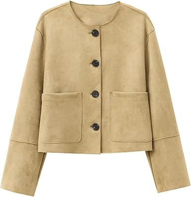 Veste Blazer Femme Croisée à Manches Longues Chic pour Automne et Hiver 0