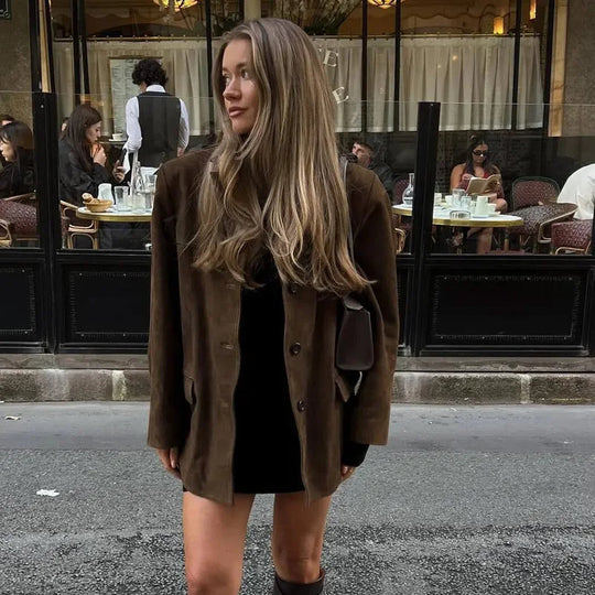 Veste Blazer Femme Croisée à Manches Longues Polyvalente 3