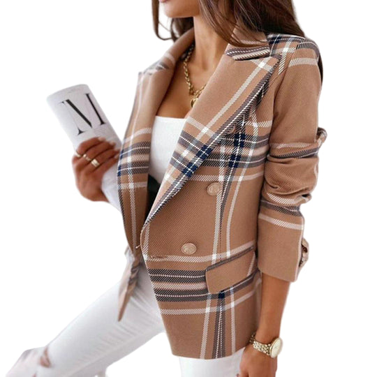 Veste Blazer Femme à Carreaux Moderne 0