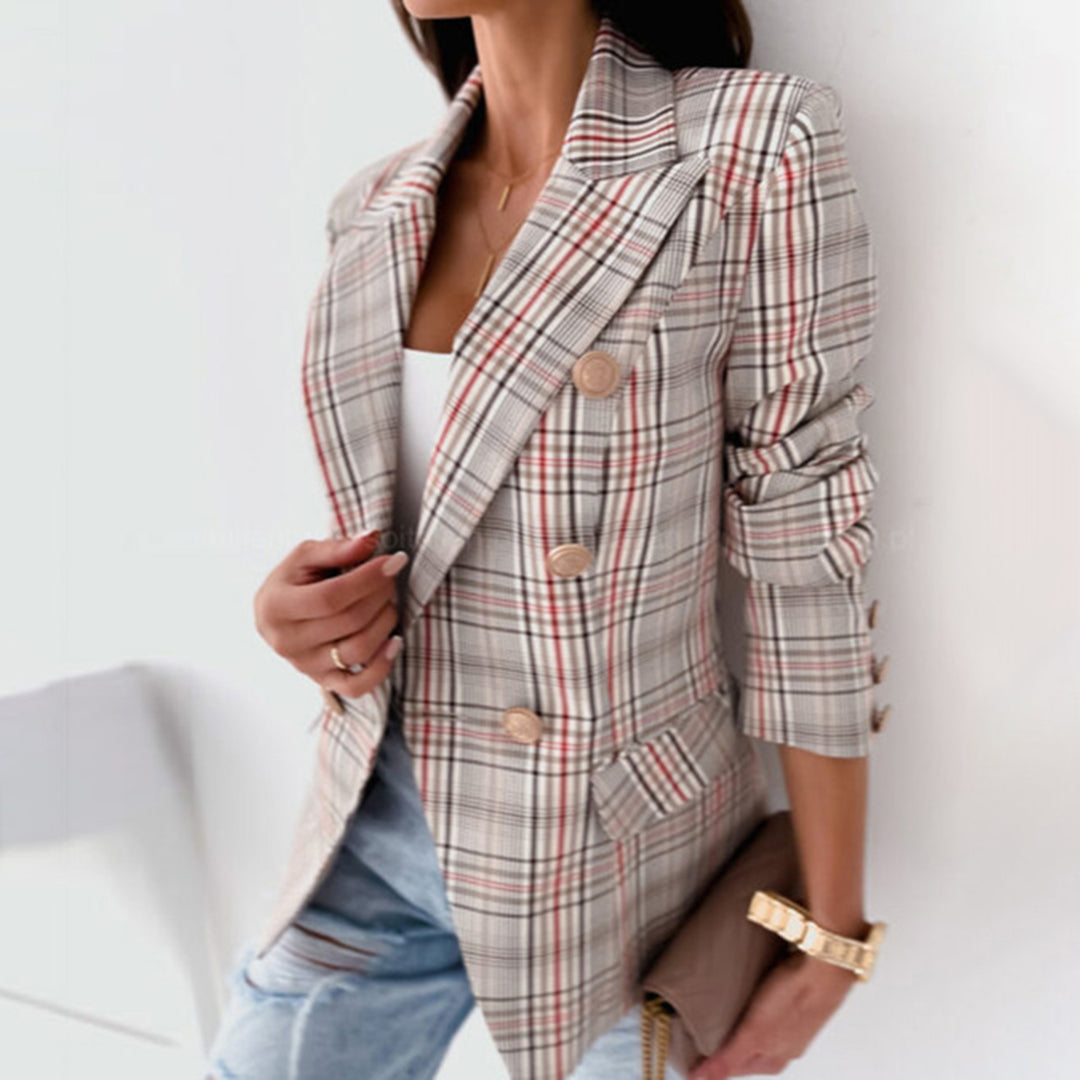Veste Blazer Femme à Carreaux Moderne 2