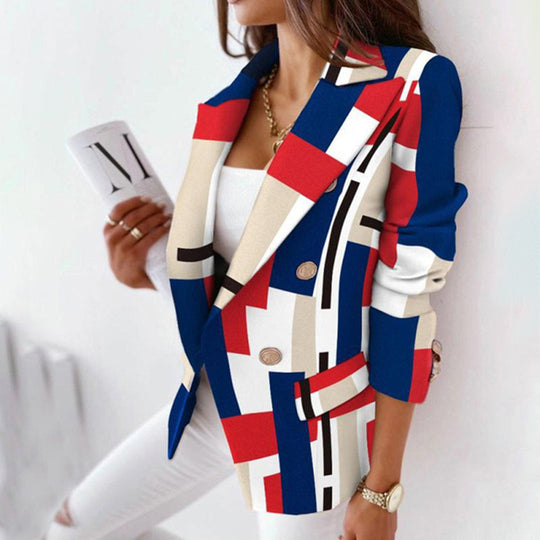 Veste Blazer Femme à Carreaux Moderne 4
