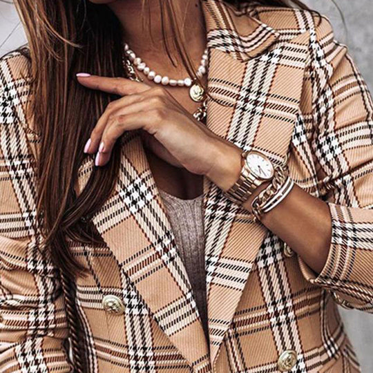 Veste Blazer Femme à Carreaux Moderne 6