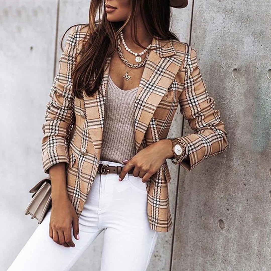 Veste Blazer Femme à Carreaux Moderne 7