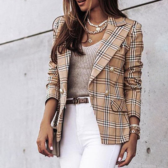Veste Blazer Femme à Carreaux Moderne 8