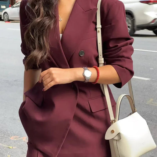 Veste Blazer Femme à Double Boutonnage Classique et Moderne 1
