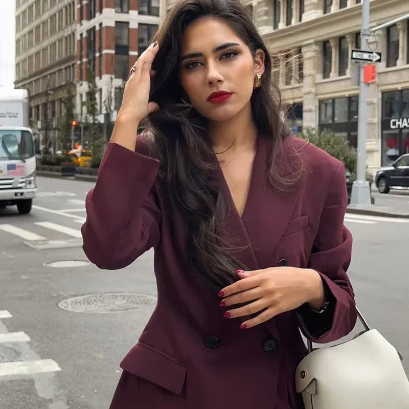 Veste Blazer Femme à Double Boutonnage Classique et Moderne 3
