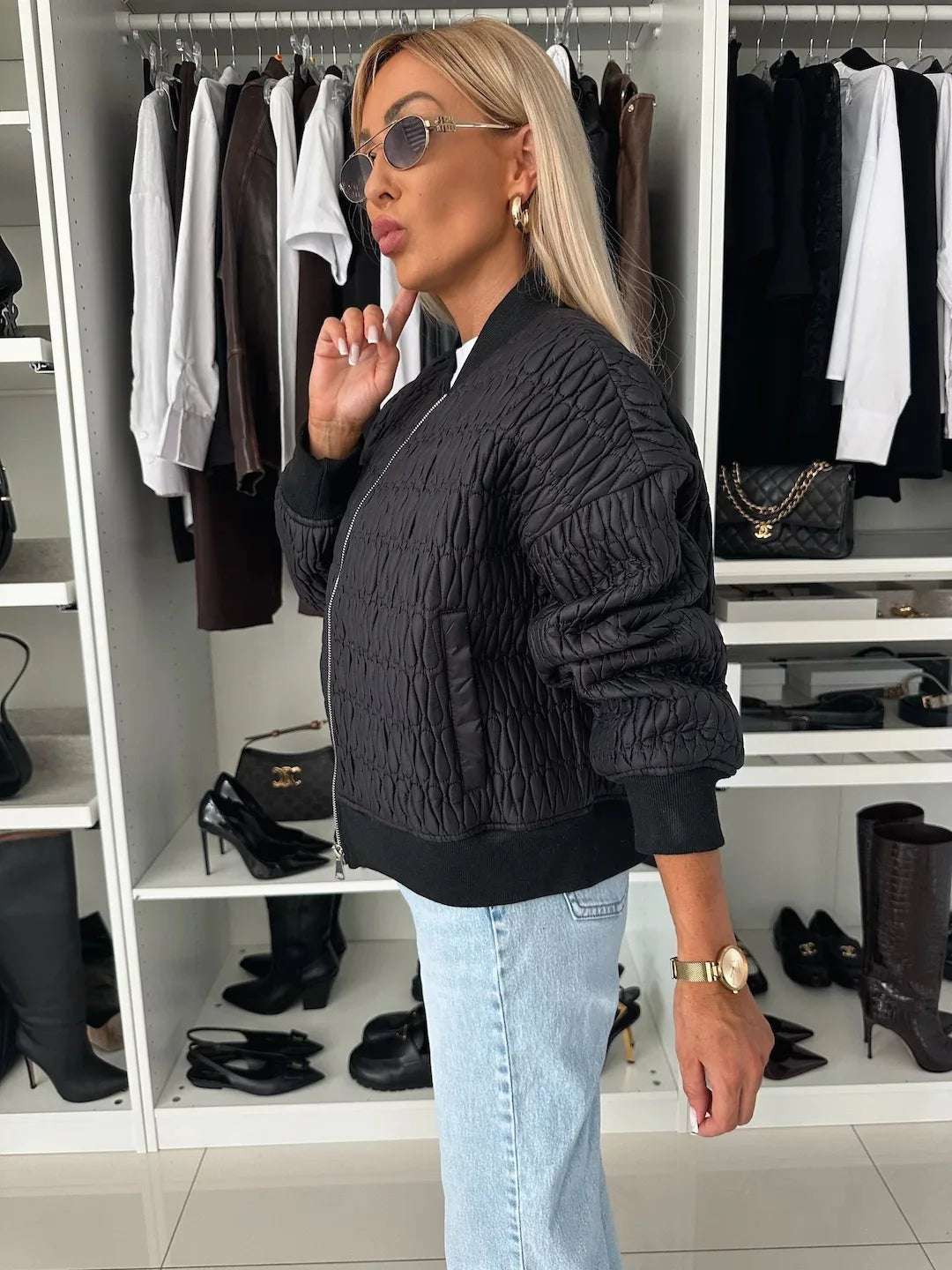 Veste Bomber Matelassée pour Femmes avec Fermeture Éclair 10