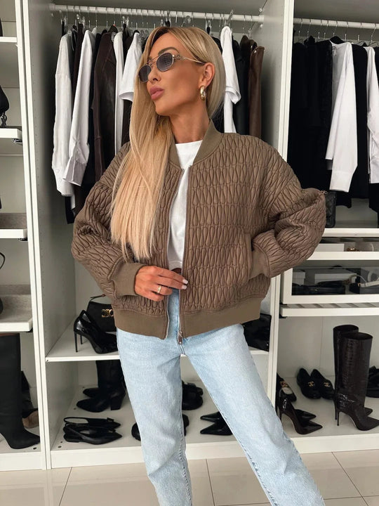 Veste Bomber Matelassée pour Femmes avec Fermeture Éclair 5