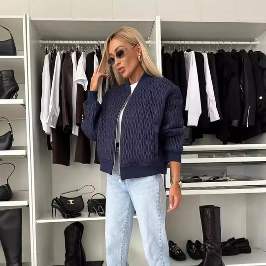 Veste Bomber Matelassée pour Femmes avec Fermeture Éclair 9