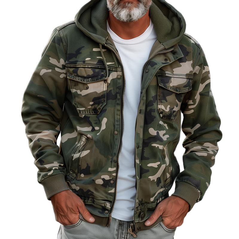 Veste Cargo Camouflage à Capuche pour Homme 0
