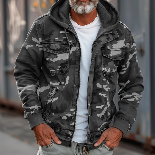 Veste Cargo Camouflage à Capuche pour Homme 4