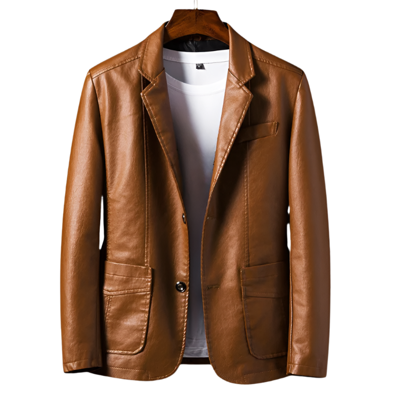 Veste Cuir Homme Décontractée Cuir Premium avec Doublure en Coton 0