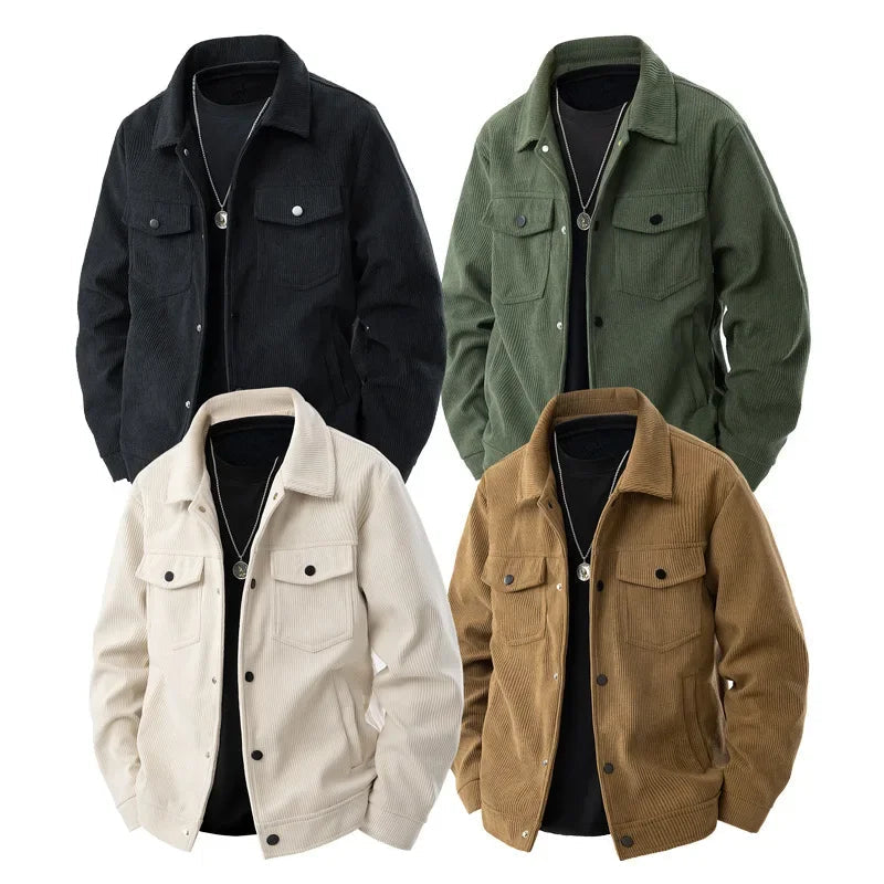 Veste Décontractée pour Homme en Velours Côtelé 4