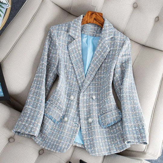 Veste Femme Ajustée en Tweed à Double Boutonnage 1