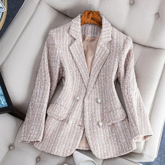 Veste Femme Ajustée en Tweed à Double Boutonnage 2