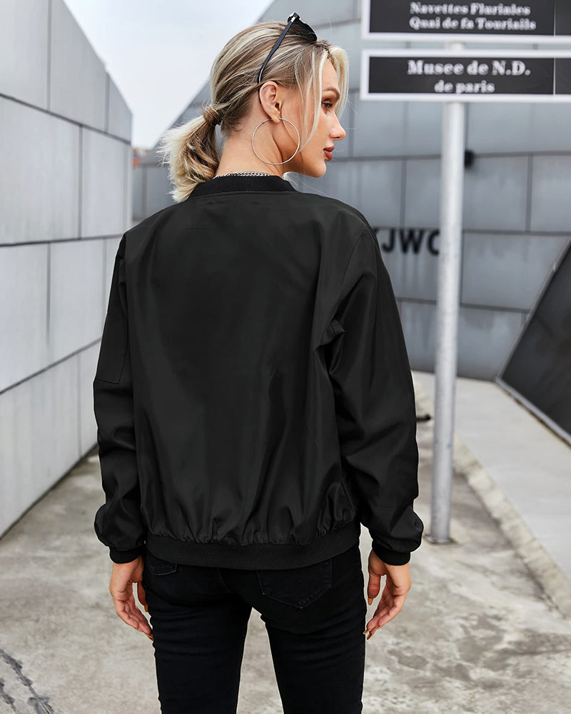 Veste Femme Bomber Classique Moderne en Tissu Durable 6