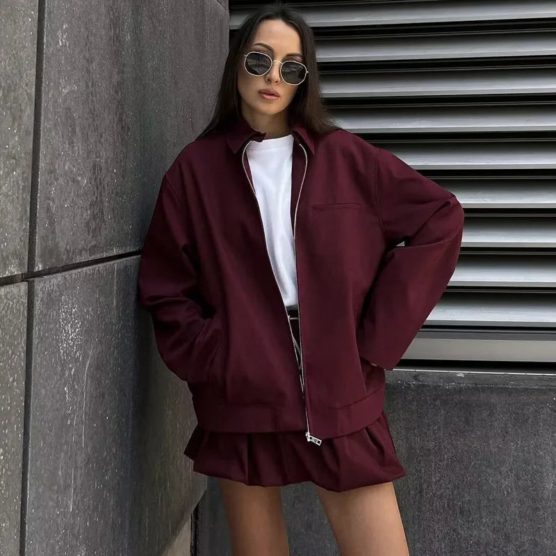 Veste Femme Bomber Croisée Manches Longues Ajustée 3