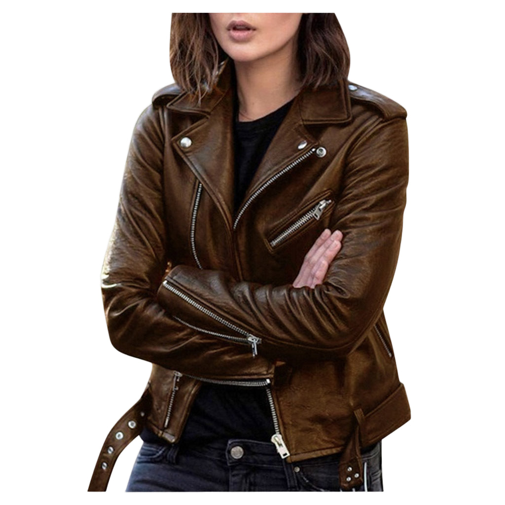 Veste Femme Décontractée Motard Style Moderne 0