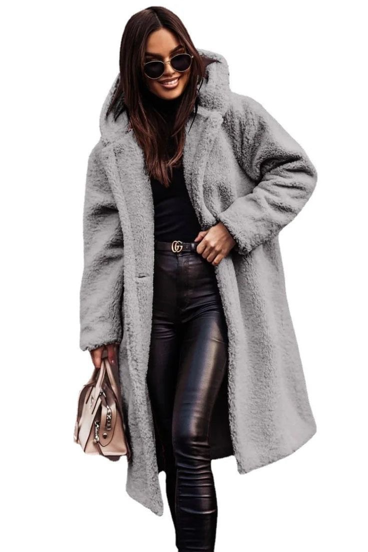 Veste Femme Oversize en Fausse Fourrure Mi-Longue pour Automne Hiver 3