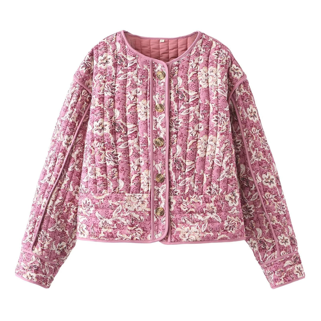Veste Femme Puffer Courte Imprimé Floral Chic 1