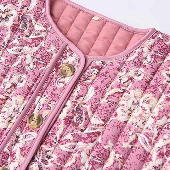 Veste Femme Puffer Courte Imprimé Floral Chic 3