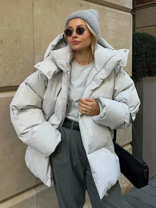 Veste Hiver Femme Oversize Rembourrée Moderne avec Poches 0
