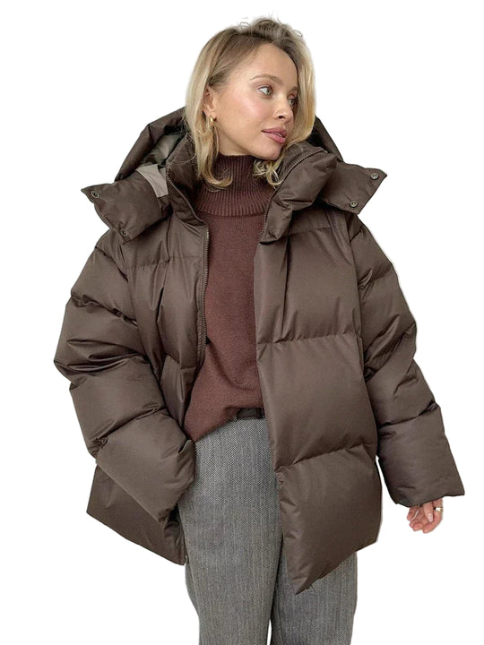 Veste Hiver Femme Oversize Rembourrée Moderne avec Poches 1
