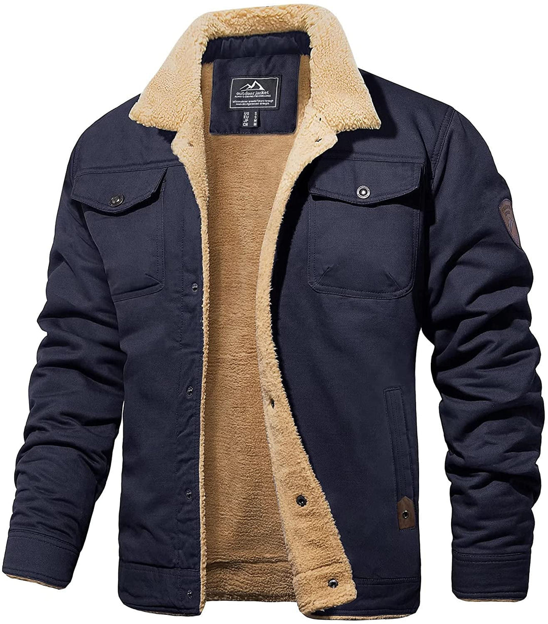 Veste Hiver Homme Doublée Style Robuste avec Poches 0