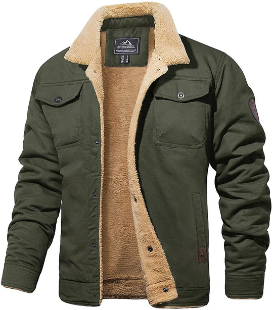 Veste Hiver Homme Doublée Style Robuste avec Poches 1