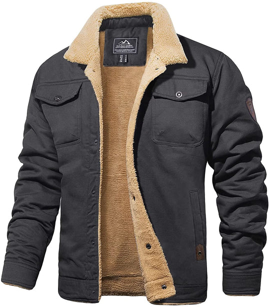 Veste Hiver Homme Doublée Style Robuste avec Poches 2