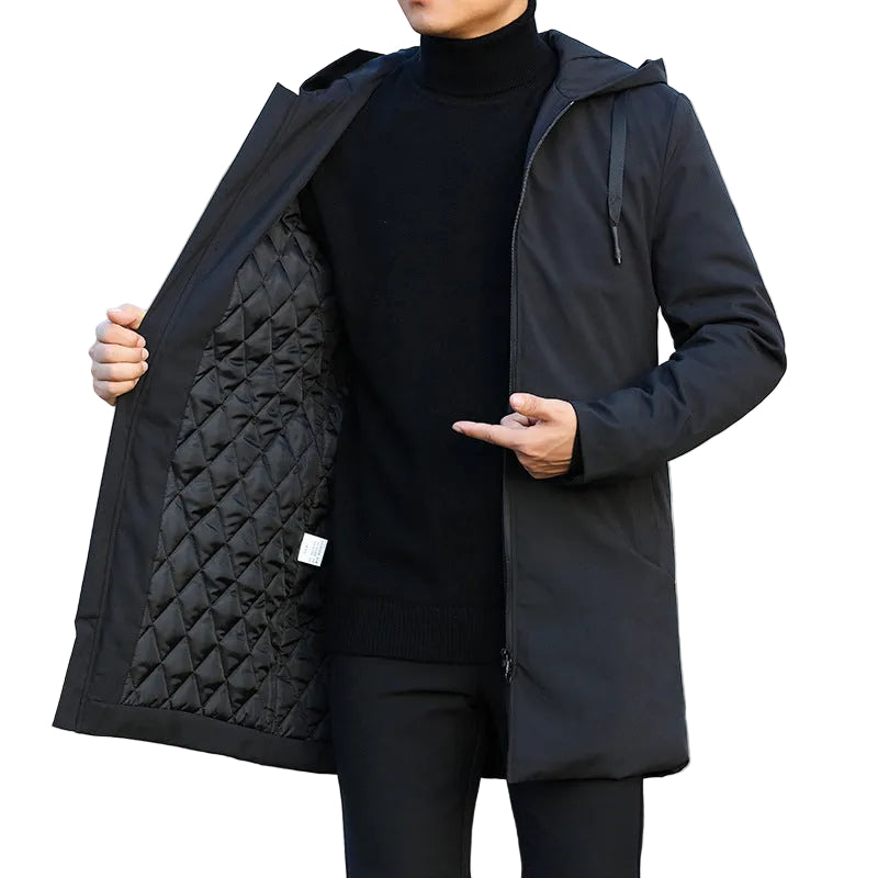 Veste Hiver Homme Parka Imperméable Moderne avec Poches Fonctionnelles 0
