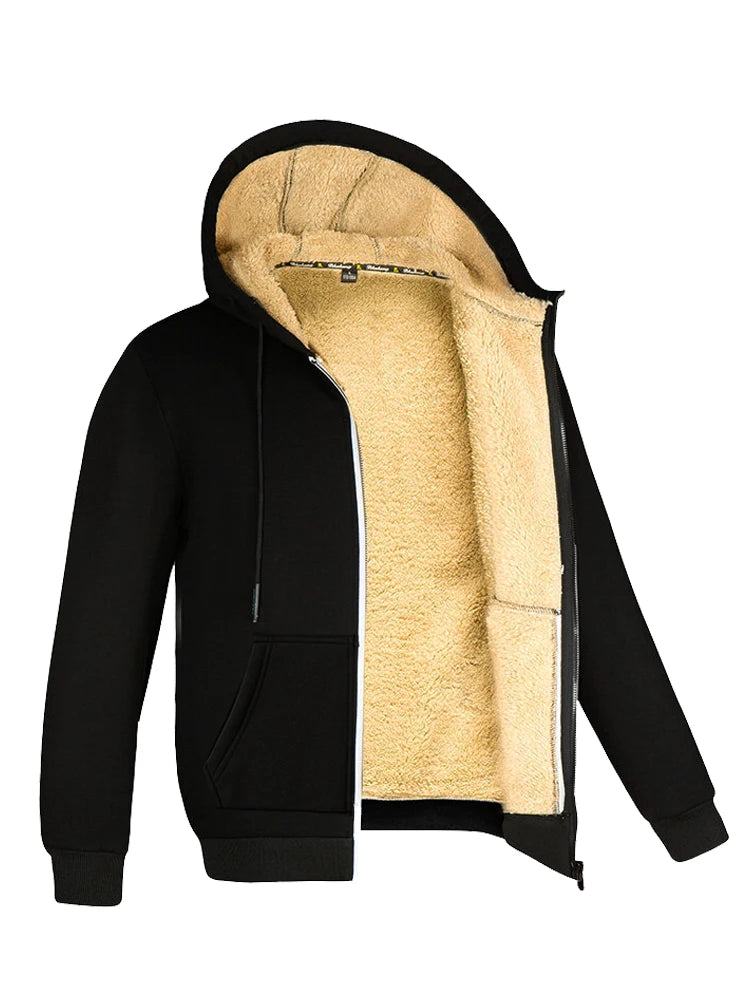 Veste Homme À Capuche En Laine D'Agneau Coupe Moderne Décontractée 6