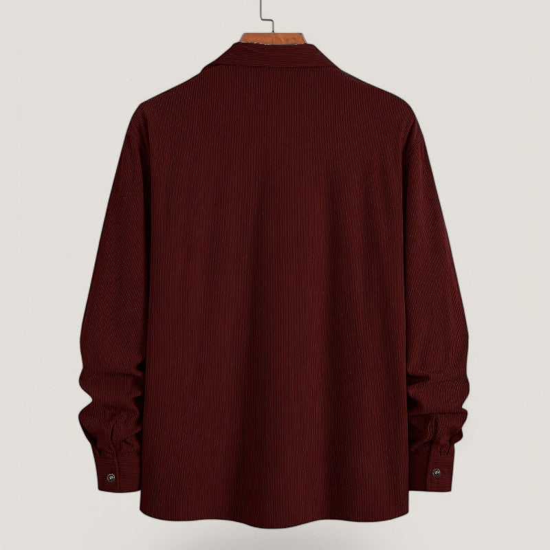 Veste Homme Côtelée Automnale en Velours Polyester Casual 3