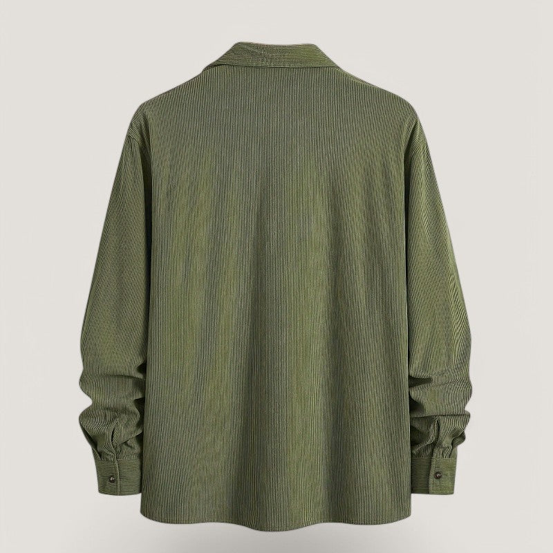 Veste Homme Côtelée Automnale en Velours Polyester Casual 4