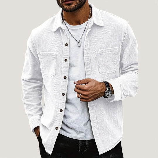 Veste Homme Côtelée Automnale en Velours Polyester Casual 5