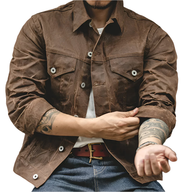 Veste Homme Cruiser Lignée en Tissu Ciré 0