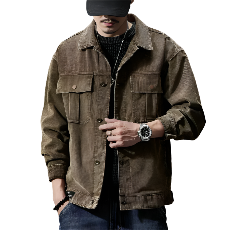 Veste Homme Décontractée en Cordeau Mélange Coton Polyester 0