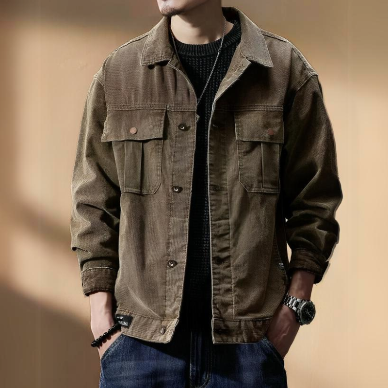 Veste Homme Décontractée en Cordeau Mélange Coton Polyester 2